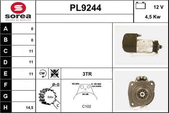 SNRA PL9244 - Démarreur cwaw.fr