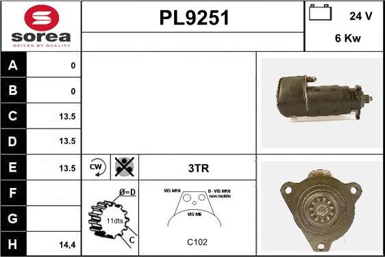 SNRA PL9251 - Démarreur cwaw.fr