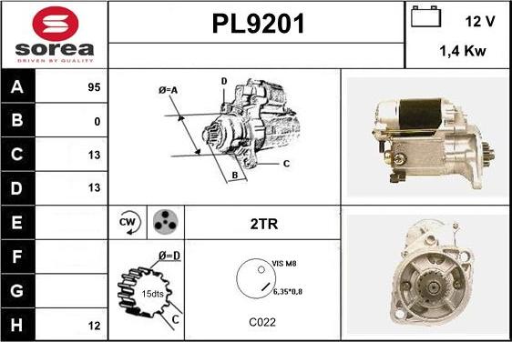 SNRA PL9201 - Démarreur cwaw.fr