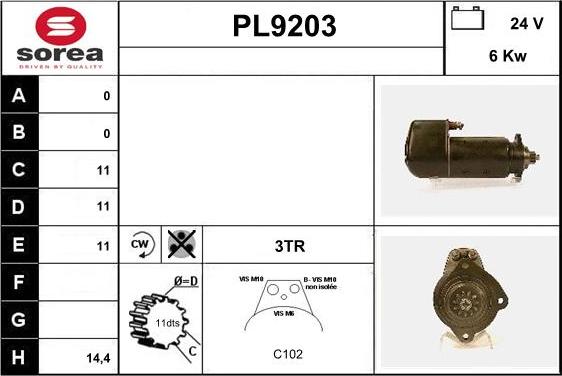 SNRA PL9203 - Démarreur cwaw.fr