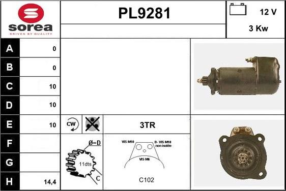 SNRA PL9281 - Démarreur cwaw.fr