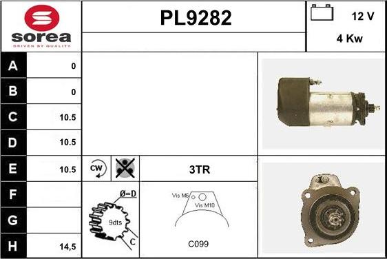 SNRA PL9282 - Démarreur cwaw.fr