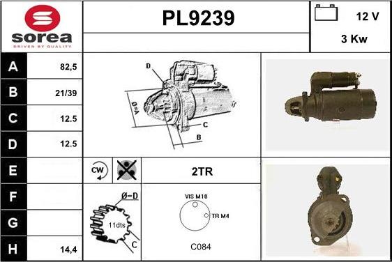 SNRA PL9239 - Démarreur cwaw.fr