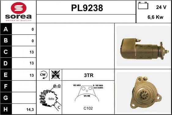 SNRA PL9238 - Démarreur cwaw.fr