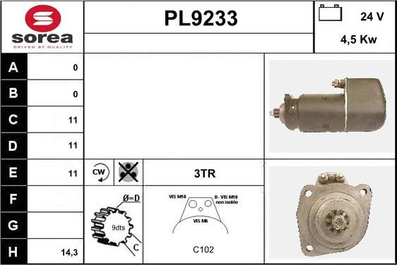 SNRA PL9233 - Démarreur cwaw.fr