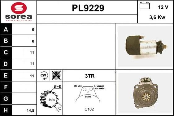 SNRA PL9229 - Démarreur cwaw.fr