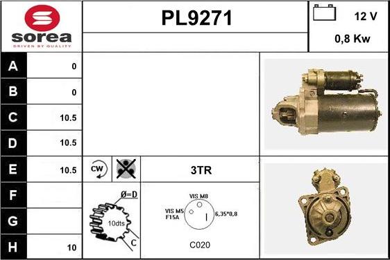 SNRA PL9271 - Démarreur cwaw.fr