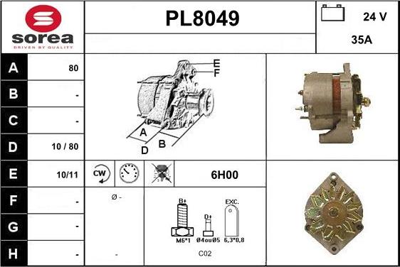 SNRA PL8049 - Alternateur cwaw.fr