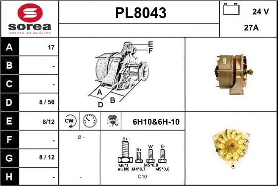 SNRA PL8043 - Alternateur cwaw.fr