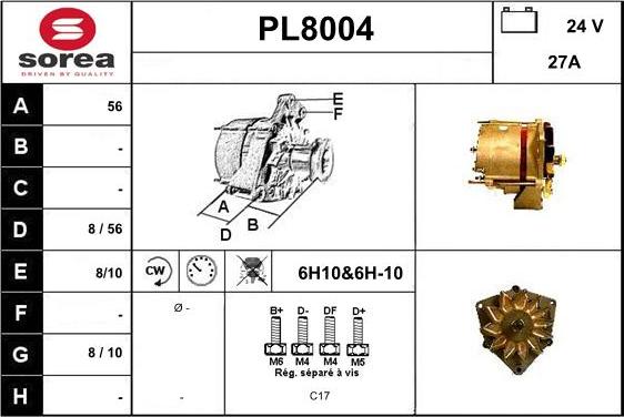 SNRA PL8004 - Alternateur cwaw.fr