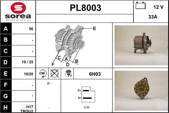 SNRA PL8003 - Alternateur cwaw.fr