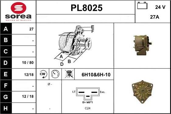 SNRA PL8025 - Alternateur cwaw.fr