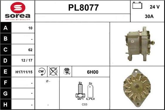 SNRA PL8077 - Alternateur cwaw.fr