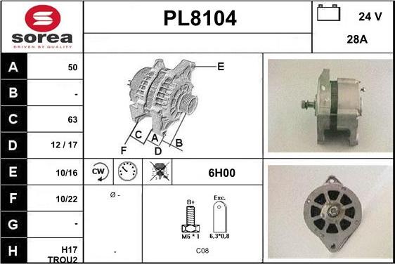 SNRA PL8104 - Alternateur cwaw.fr