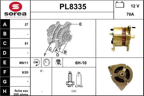 SNRA PL8335 - Alternateur cwaw.fr