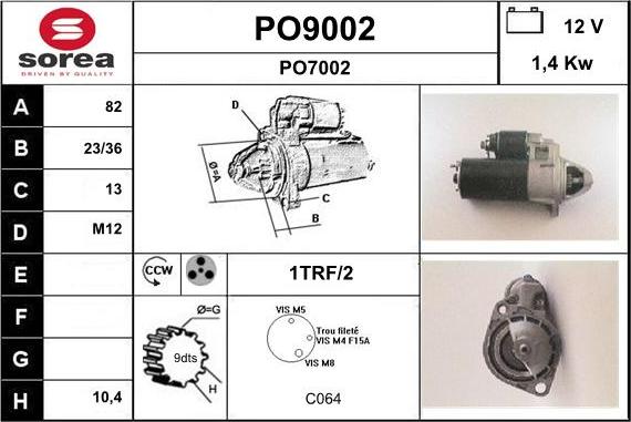 SNRA PO9002 - Démarreur cwaw.fr