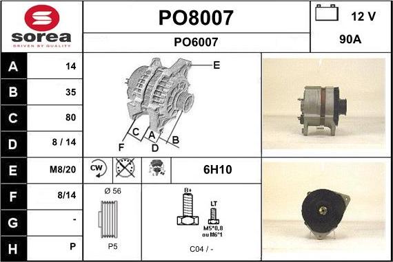 SNRA PO8007 - Alternateur cwaw.fr