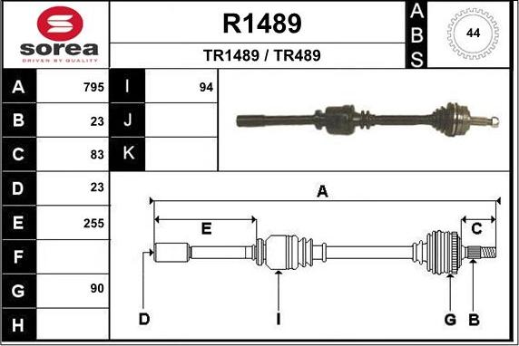 SNRA R1489 - Arbre de transmission cwaw.fr