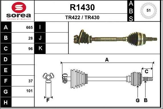 SNRA R1430 - Arbre de transmission cwaw.fr