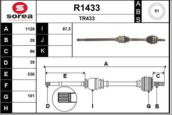 SNRA R1433 - Arbre de transmission cwaw.fr