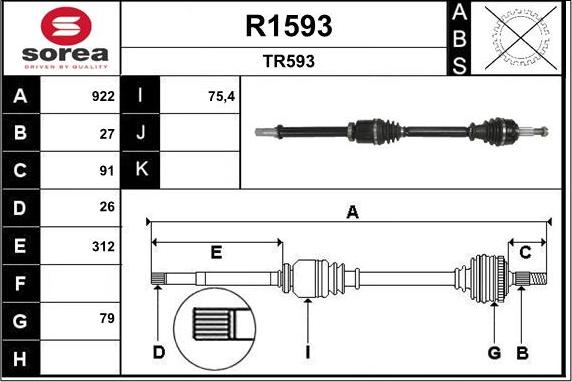 SNRA R1593 - Arbre de transmission cwaw.fr