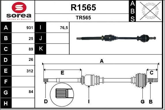 SNRA R1565 - Arbre de transmission cwaw.fr