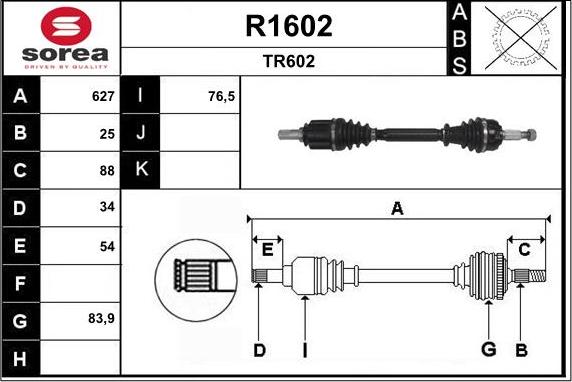 SNRA R1602 - Arbre de transmission cwaw.fr