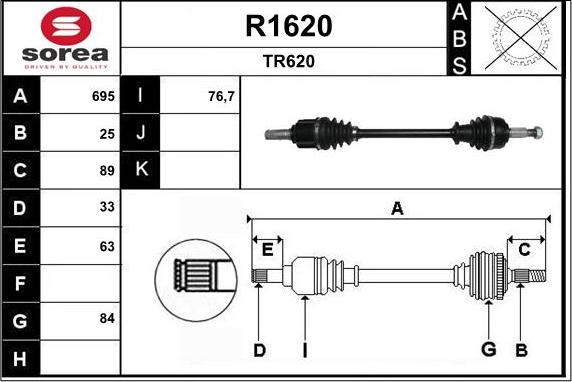 SNRA R1620 - Arbre de transmission cwaw.fr