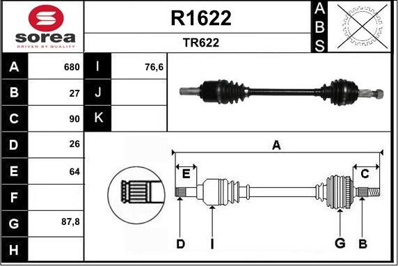 SNRA R1622 - Arbre de transmission cwaw.fr