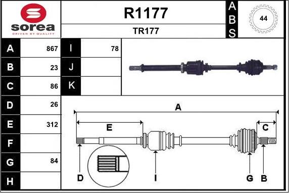 SNRA R1177 - Arbre de transmission cwaw.fr