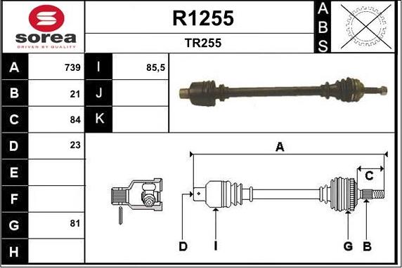 SNRA R1255 - Arbre de transmission cwaw.fr