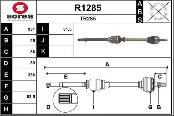 SNRA R1285 - Arbre de transmission cwaw.fr