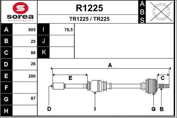 SNRA R1225 - Arbre de transmission cwaw.fr