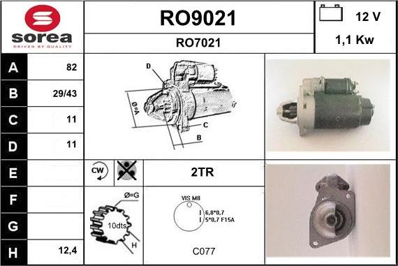 SNRA RO9021 - Démarreur cwaw.fr