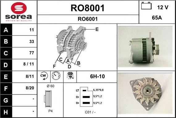 SNRA RO8001 - Alternateur cwaw.fr