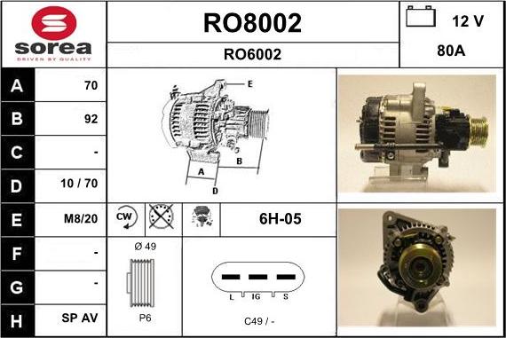 SNRA RO8002 - Alternateur cwaw.fr