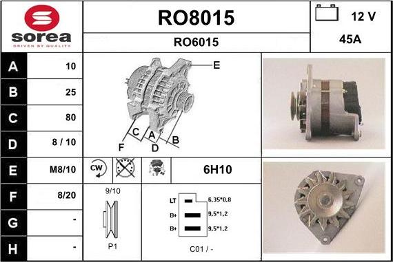 SNRA RO8015 - Alternateur cwaw.fr