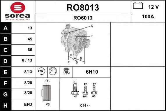 SNRA RO8013 - Alternateur cwaw.fr