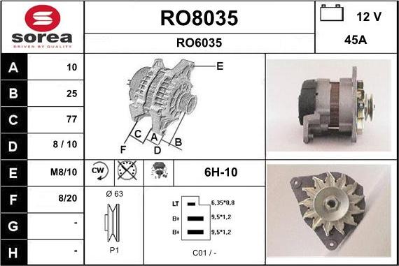 SNRA RO8035 - Alternateur cwaw.fr