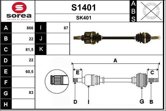 SNRA S1401 - Arbre de transmission cwaw.fr