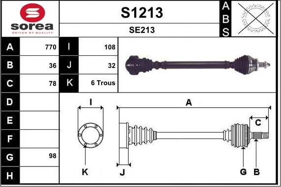 SNRA S1213 - Arbre de transmission cwaw.fr