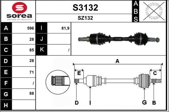 SNRA S3132 - Arbre de transmission cwaw.fr