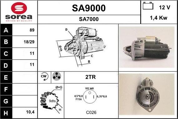 SNRA SA9000 - Démarreur cwaw.fr