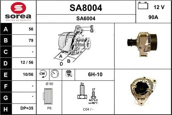 SNRA SA8004 - Alternateur cwaw.fr