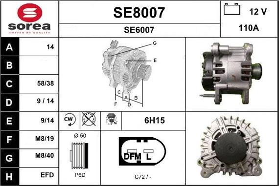 SNRA SE8007 - Alternateur cwaw.fr