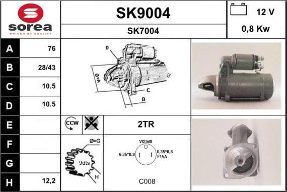 SNRA SK9004 - Démarreur cwaw.fr