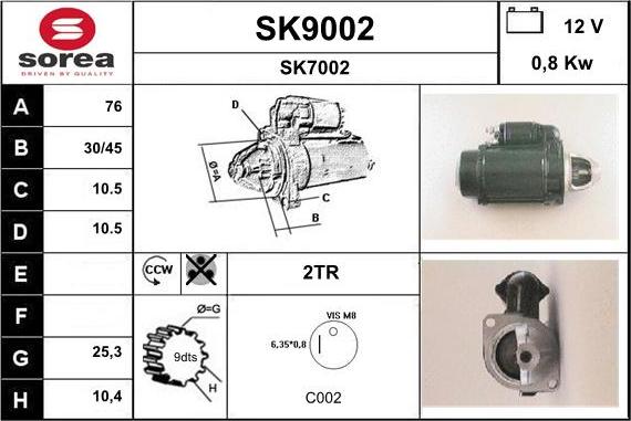 SNRA SK9002 - Démarreur cwaw.fr