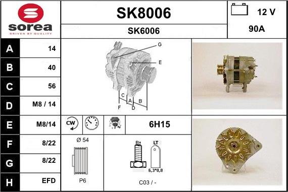 SNRA SK8006 - Alternateur cwaw.fr