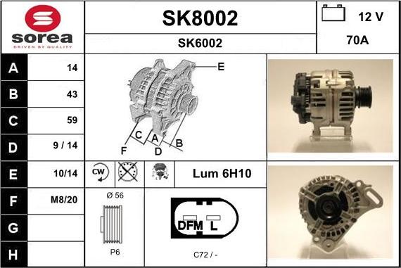 SNRA SK8002 - Alternateur cwaw.fr