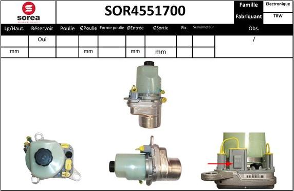 SNRA SOR4551700 - Pompe hydraulique, direction cwaw.fr